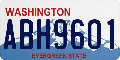 WA license plate ABH9601