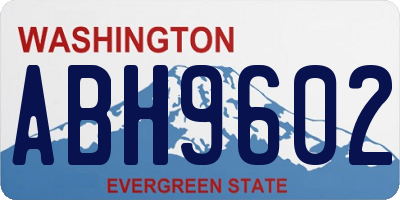 WA license plate ABH9602