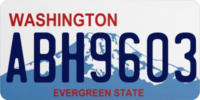 WA license plate ABH9603