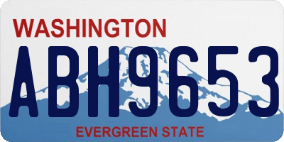 WA license plate ABH9653