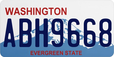 WA license plate ABH9668
