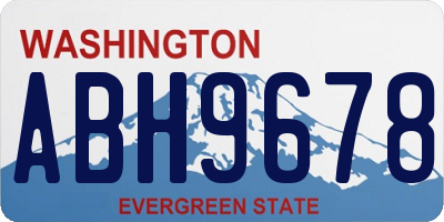 WA license plate ABH9678