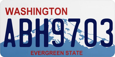 WA license plate ABH9703