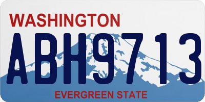 WA license plate ABH9713