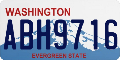 WA license plate ABH9716