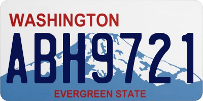 WA license plate ABH9721