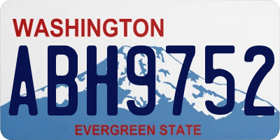WA license plate ABH9752