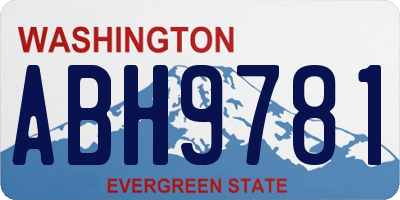 WA license plate ABH9781