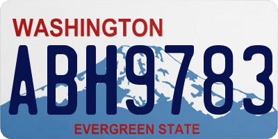 WA license plate ABH9783