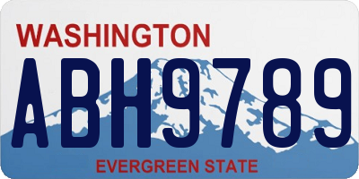 WA license plate ABH9789