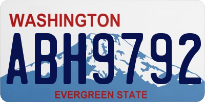 WA license plate ABH9792