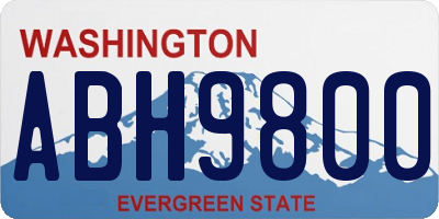WA license plate ABH9800