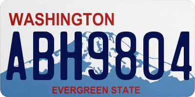 WA license plate ABH9804