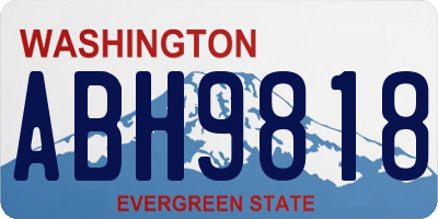 WA license plate ABH9818