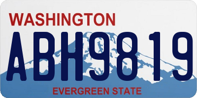 WA license plate ABH9819