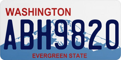 WA license plate ABH9820