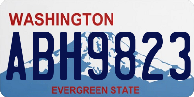 WA license plate ABH9823