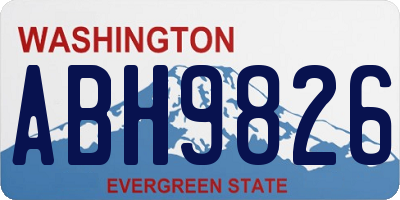 WA license plate ABH9826