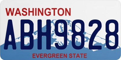 WA license plate ABH9828