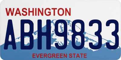 WA license plate ABH9833