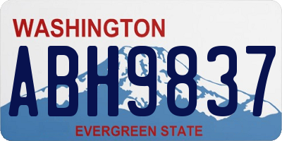 WA license plate ABH9837