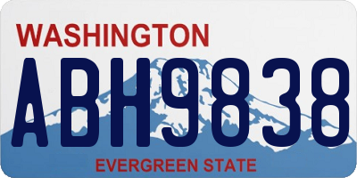 WA license plate ABH9838