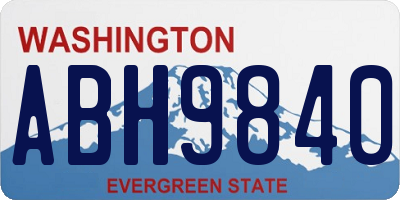 WA license plate ABH9840