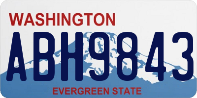 WA license plate ABH9843