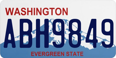 WA license plate ABH9849