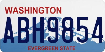 WA license plate ABH9854