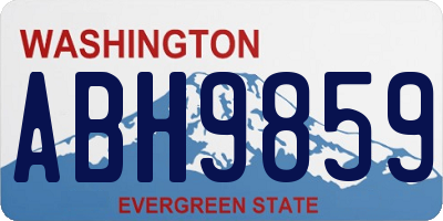 WA license plate ABH9859
