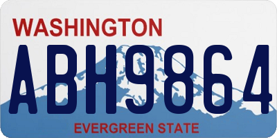 WA license plate ABH9864