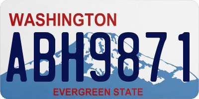 WA license plate ABH9871