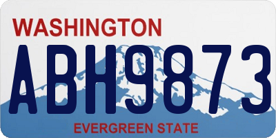 WA license plate ABH9873