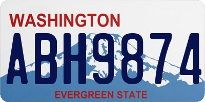 WA license plate ABH9874