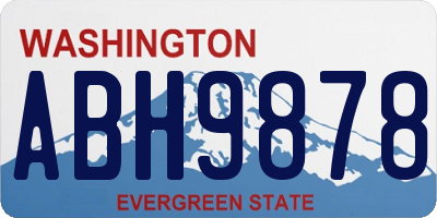 WA license plate ABH9878