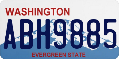 WA license plate ABH9885