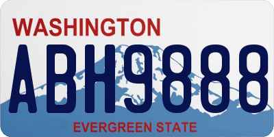 WA license plate ABH9888