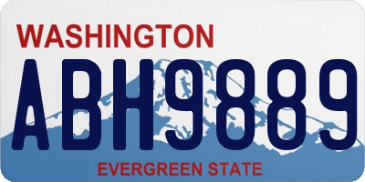 WA license plate ABH9889