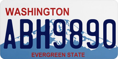 WA license plate ABH9890