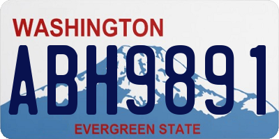 WA license plate ABH9891