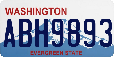 WA license plate ABH9893