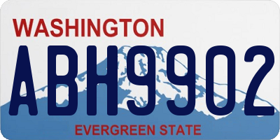 WA license plate ABH9902