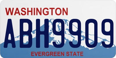 WA license plate ABH9909