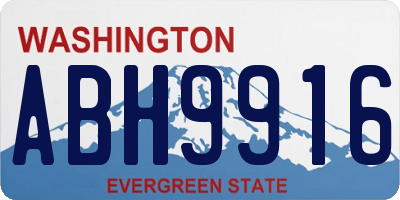 WA license plate ABH9916