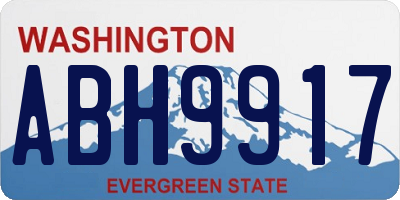 WA license plate ABH9917