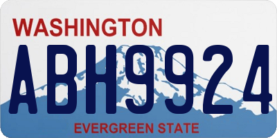 WA license plate ABH9924