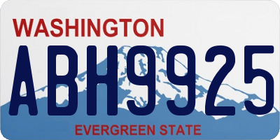 WA license plate ABH9925