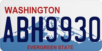 WA license plate ABH9930