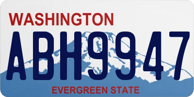 WA license plate ABH9947